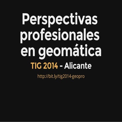 Perspectivas profesionales en geomática 2014
