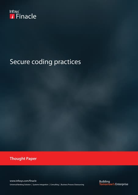 Finacle - Secure Coding Practices