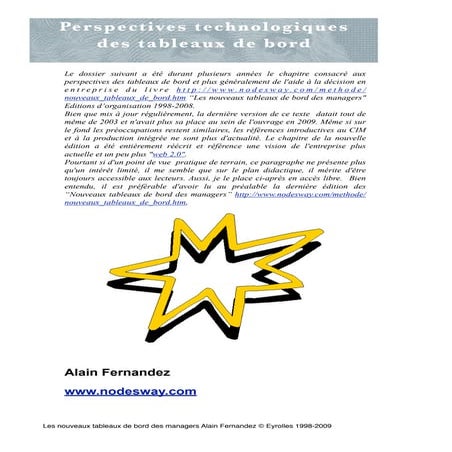 Perspectives des  tableaux de bord
