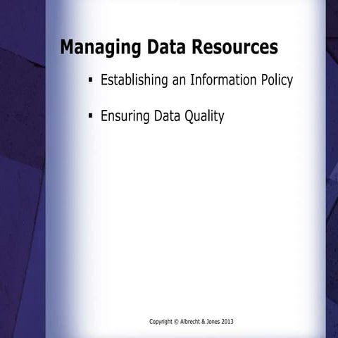 Managing Data Resources | PPT