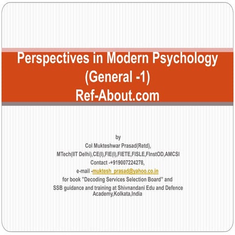 Perspectives in modern psychology