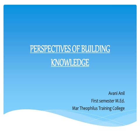 Perspectives of building knowledge (1)