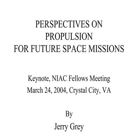 Perspectives onpropulsion