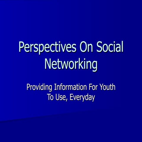 Perspectives On Social Networking