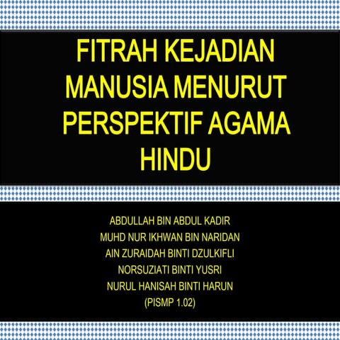 Perspektif hindu terhadap fitrah kejadian manusia