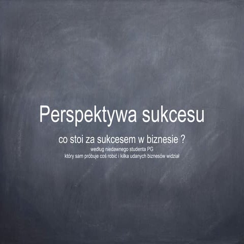 Perspektywa sukcesu