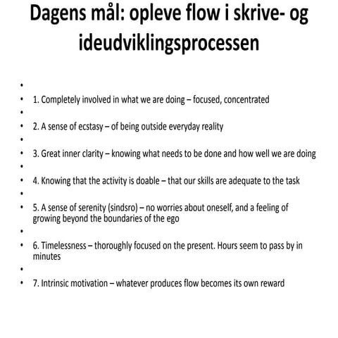 Pers ppt med karakterudviklende opgaver og flow