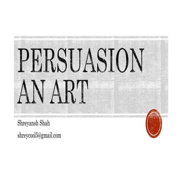 Persuasion an art