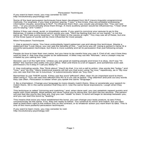 Persuasion Techniques