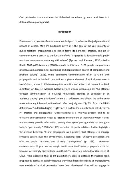 Persuasion and ethics 