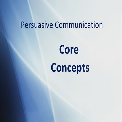 Persuasive communication core concepts