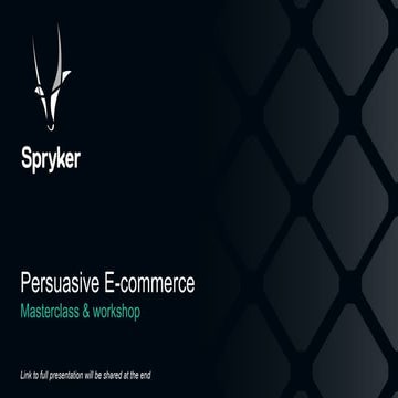 Persuasive e commerce workshop - Spryker