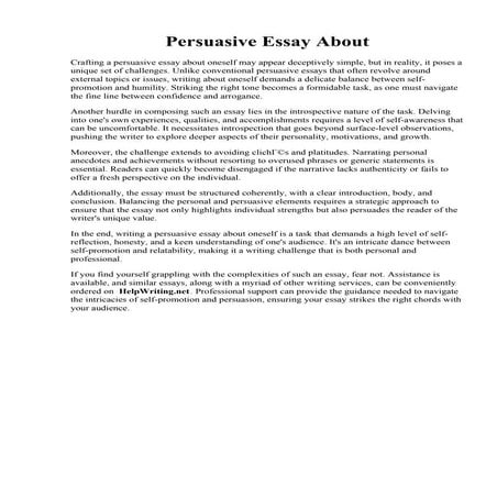 Persuasive Essay About. Essay websites: What is a persuasive essay