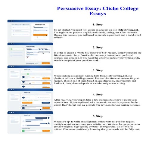 Persuasive Essay Cliche College Essays. Online assignment writing service.