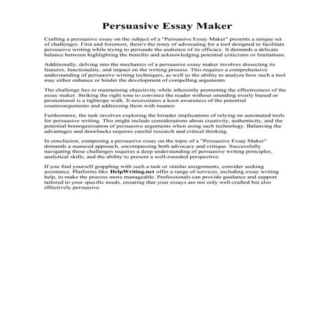 Persuasive Essay Maker