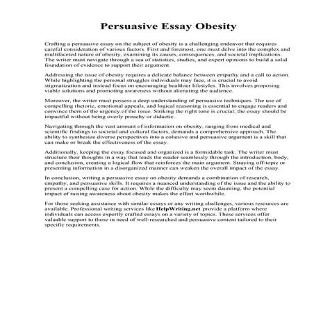 Cause And Effect Essay About Obesity.pdf