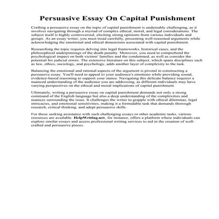 Persuasive Essay On Capital Punishment. Essay on Capital Punishment  Internat...