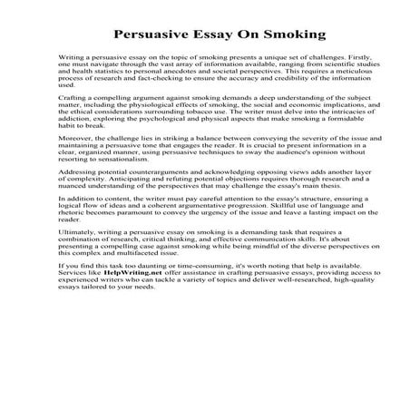 Persuasive Essay On Smoking. SUNY Oswego