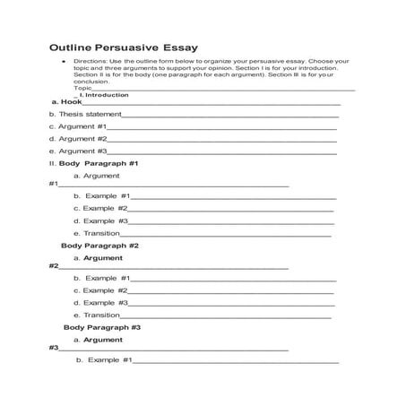 Persuasive essay outline | DOCX
