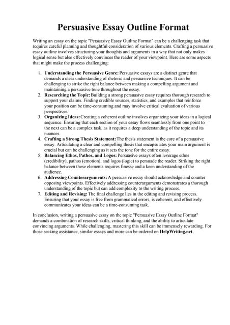 Persuasive Essay Outline Format Persuasive Speech Outline Template 9 Persuasive Essay Outline Format Persuasive Speech Outline Template 9