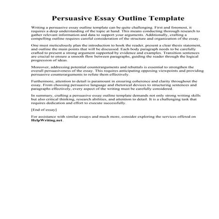 Persuasive Essay Outline Template. Free Printable Persuasive Writing Graphic ...