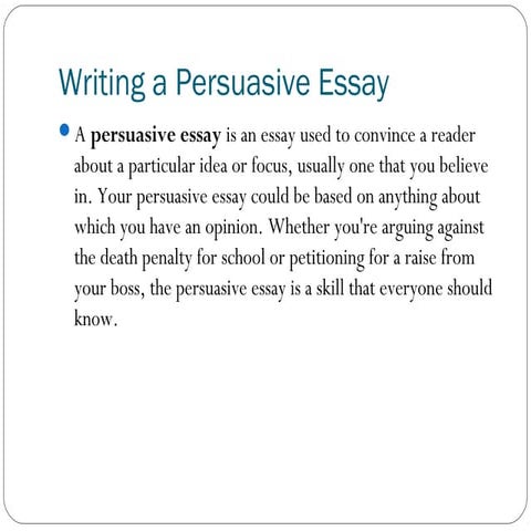 Persuasive Essay