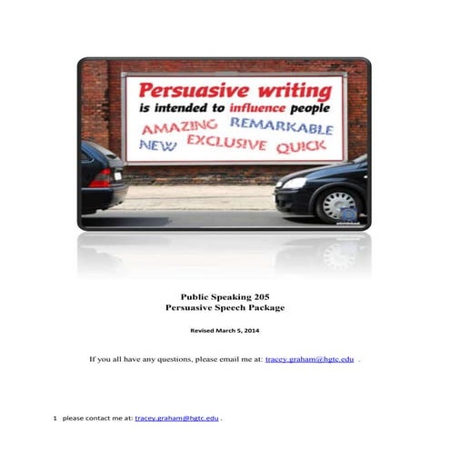 Persuasive speech package spring 2015