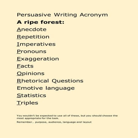 Persuasive techniques acronym