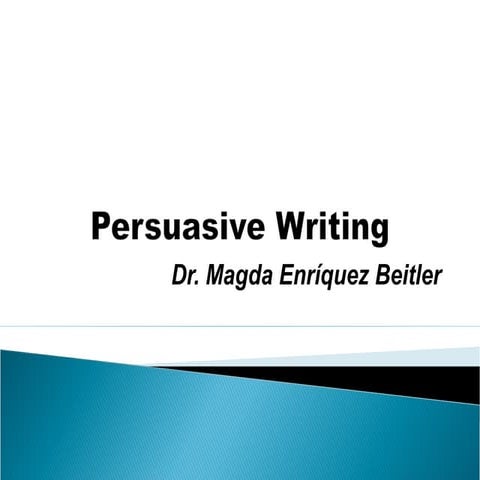 Scaffolding Persuasive Writing