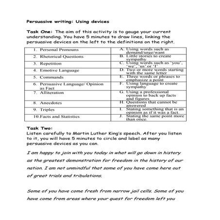 Persuasive writing worksheet