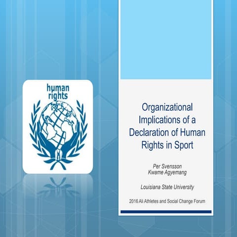 Organizational Implications of a Declaration for Human Rights in Sports