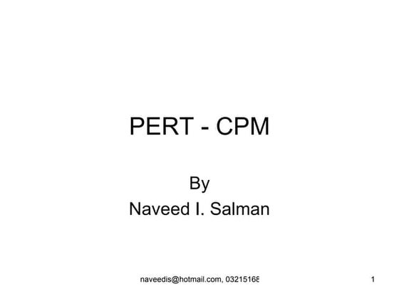 Critical Path Method: Activities And Events, Float/Slacks | PPT