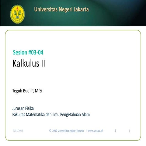 Kalkulus II (3 - 4)
