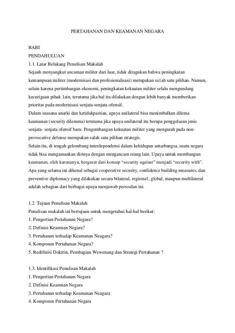 Pertahanan Dan Keamanan Negara