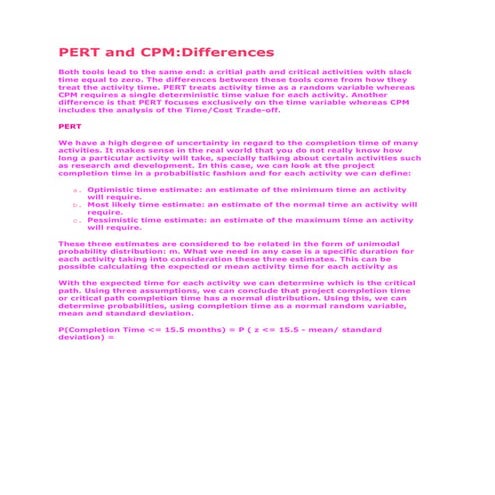 Pert And Cpm