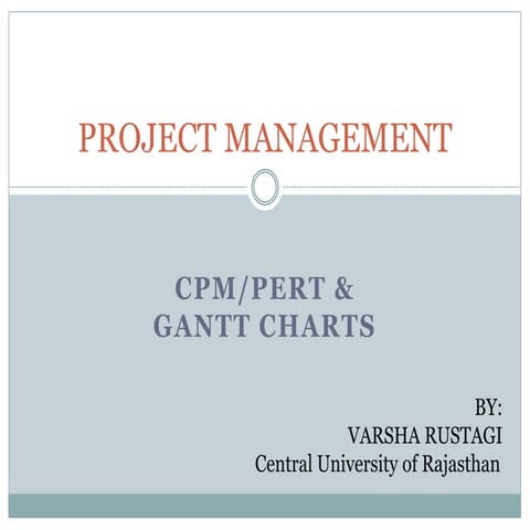 CPM/PERT and Gantt charts