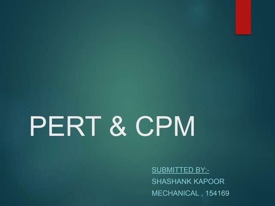 Pert, cpm & gert | PPT