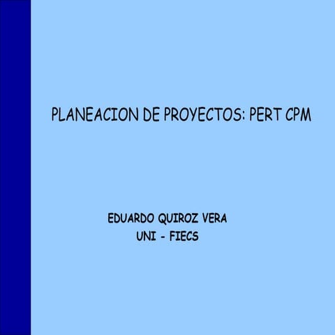 Planificación y Control de Proyectos | PPT