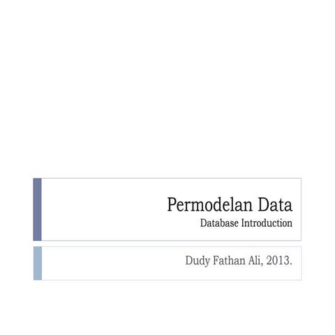 Database Introduction - Pemodelan Data