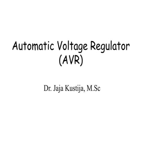 Automatic Volatage Regulator (AVR) Pertemuan 1