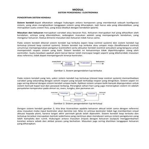 Pertemuan 1   Sistem Pengendali Elektronik