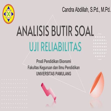 Uji Validitas dan Realibilitas SPSS dan Contoh | PPTX