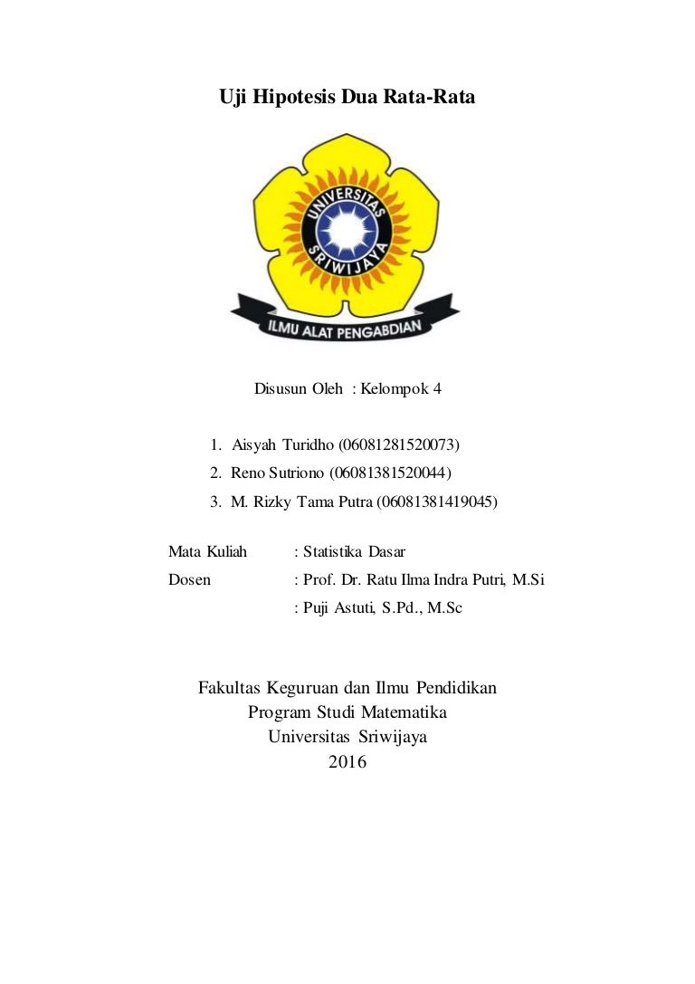 makalah uji hipotesis dua rata rata