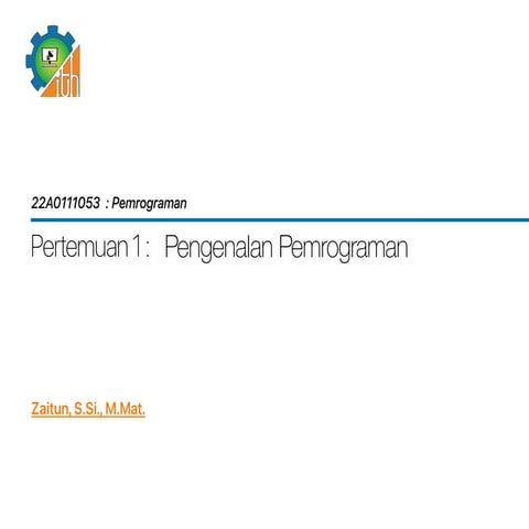 Belajar Pengenalan Pemrograman (Dasar Pemrograman / Pengantar ...