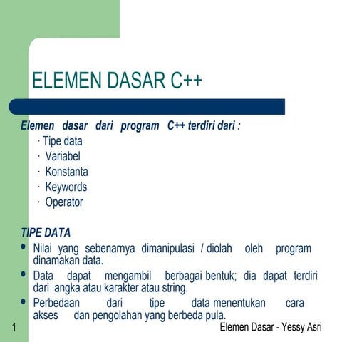 08 elemen dasar c++ part 3 | PPTX