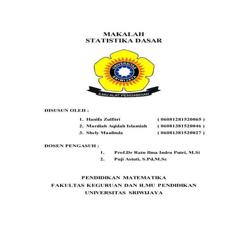 Statistika Dasar (Pengertian dan Macam Macam Data )
