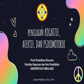 PENILAIAN KOGNITIF, AFEKTIF. DAN PSIKOMOTORIK