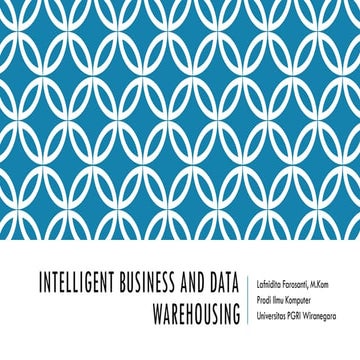 intelligent Business and Data Warehousing