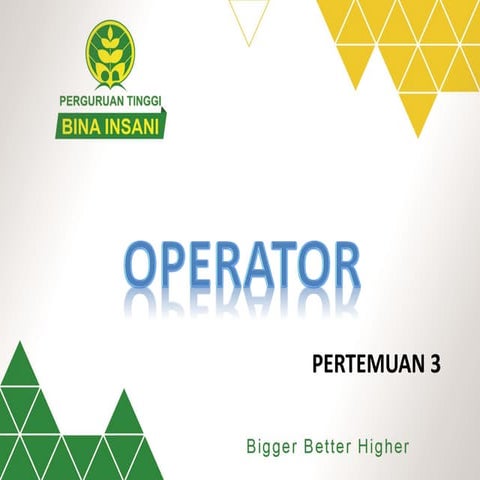 Pertemuan 3 Operator | PPT