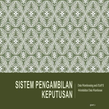 Data Warehousing and OLAP II